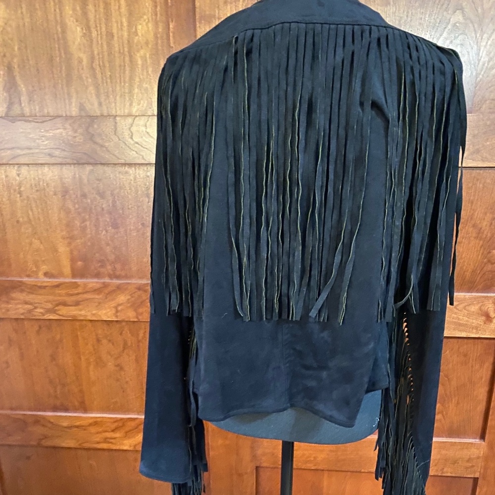 Rodeo women's jacket, black with fringe